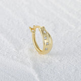 Star Zircon 925 Silver Earring 18K Hoop Circle Fine Jewelry Wedding Gift