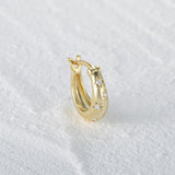 Star Zircon 925 Silver Earring 18K Hoop Circle Fine Jewelry Wedding Gift