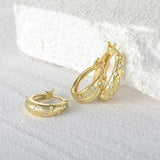 Star Zircon 925 Silver Earring 18K Hoop Circle Fine Jewelry Wedding Gift