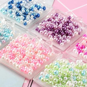 Mix Size 3/4/5mm No Hole ABS Pearls Round Bead DIY Necklace Bracelet