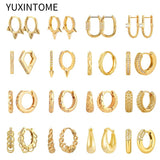 925 Silver Punk Hoop Earrings Rivet Piercing Rock Jewelry
