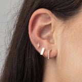 925 Silver Punk Hoop Earrings Rivet Piercing Rock Jewelry
