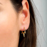 925 Silver Punk Hoop Earrings Rivet Piercing Rock Jewelry