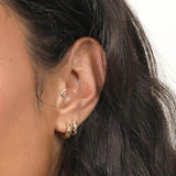 925 Silver Punk Hoop Earrings Rivet Piercing Rock Jewelry