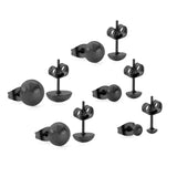 Stainless Steel Ball Semicircle Earrings Set Anti-allergy Brinco Party