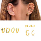 3pcs 4pcs/set Piercing Earrings Moon Star Snake Stud Earrings For Women Gift