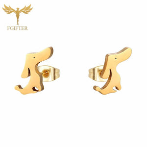 Dog Earrings Stainless Steel Animal Ear Lobe Piercing Set