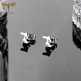 Dog Earrings Stainless Steel Animal Ear Lobe Piercing Set