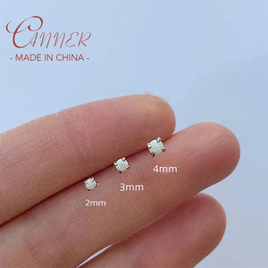 925 Silver Opal Piercing Earrings Set Boho Stud Zircon