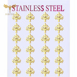 Tree Earrings For Women Golden Stainless Steel Jewelry Set 12 Pairs