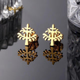 Tree Earrings For Women Golden Stainless Steel Jewelry Set 12 Pairs