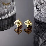 Tree Earrings For Women Golden Stainless Steel Jewelry Set 12 Pairs