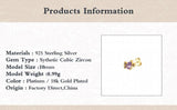 925 Sterling Silver Zircon Stud Earrings Rainbow Crystal Piercing Ear Studs