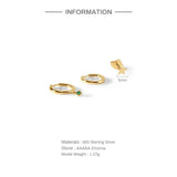 Sterling Silver Green Zircon Earring Set for Women
