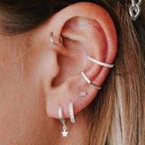 Sterling Silver Green Zircon Earring Set for Women