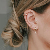 Sterling Silver Green Zircon Earring Set for Women