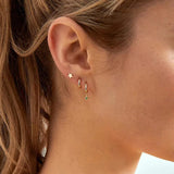 Sterling Silver Green Zircon Earring Set for Women