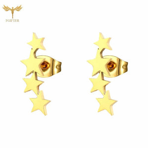 Stainless Steel Earrings Set Plated Ear Piercing Studs Jewelry
