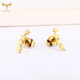 Stainless Steel Earrings Set Plated Ear Piercing Studs Jewelry