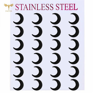 Moon Stud Earrings Stainless Steel 12 Pairs Set Girl Birthday Gift