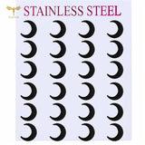 Moon Stud Earrings Stainless Steel 12 Pairs Set Girl Birthday Gift
