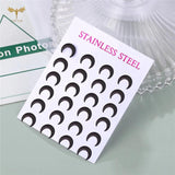 Moon Stud Earrings Stainless Steel 12 Pairs Set Girl Birthday Gift