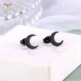 Moon Stud Earrings Stainless Steel 12 Pairs Set Girl Birthday Gift