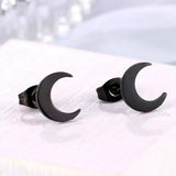 Moon Stud Earrings Stainless Steel 12 Pairs Set Girl Birthday Gift
