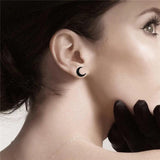 Moon Stud Earrings Stainless Steel 12 Pairs Set Girl Birthday Gift