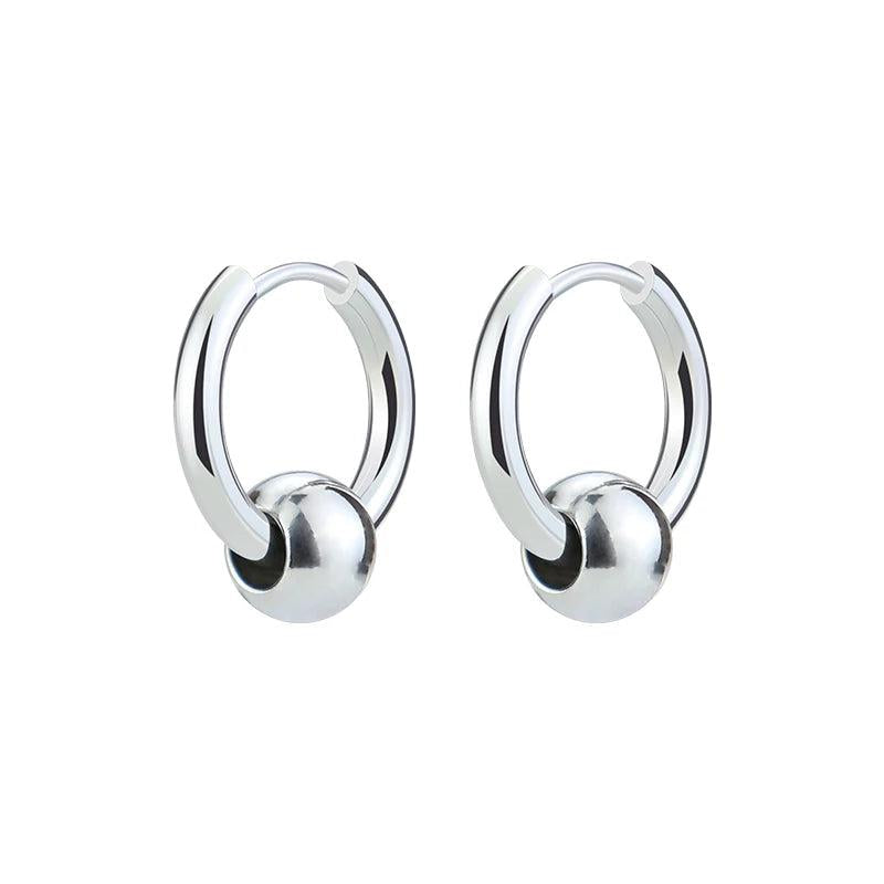 Stainless Steel Hoop Earrings Men Women Hip Hop Punk Gothic Jewelry