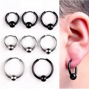 Stainless Steel Hoop Earrings Men Women Hip Hop Punk Gothic Jewelry