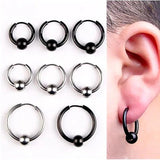 Stainless Steel Hoop Earrings Men Women Hip Hop Punk Gothic Jewelry