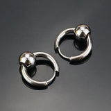 Stainless Steel Hoop Earrings Men Women Hip Hop Punk Gothic Jewelry