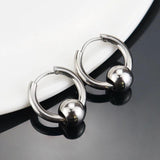 Stainless Steel Hoop Earrings Men Women Hip Hop Punk Gothic Jewelry