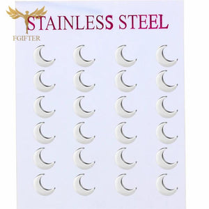 12 Pairs Stainless Steel Earrings Set for Women
