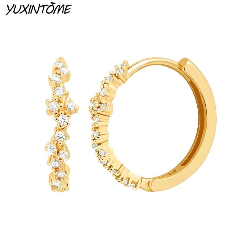 925 Silver Small Hoop Earrings 9/14mm Wedding Jewelry 24K