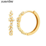 925 Silver Small Hoop Earrings 9/14mm Wedding Jewelry 24K