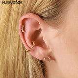 925 Silver Small Hoop Earrings 9/14mm Wedding Jewelry 24K