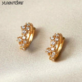 925 Silver Small Hoop Earrings 9/14mm Wedding Jewelry 24K