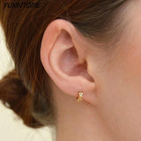 925 Silver Small Hoop Earrings 9/14mm Wedding Jewelry 24K