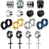 10 Pairs Stainless Steel Non-Piercing Magnetic Stud Earrings
