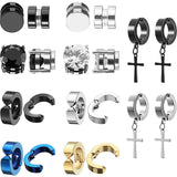 10 Pairs Stainless Steel Non-Piercing Magnetic Stud Earrings