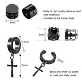 10 Pairs Stainless Steel Non-Piercing Magnetic Stud Earrings