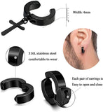 10 Pairs Stainless Steel Non-Piercing Magnetic Stud Earrings