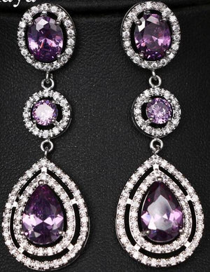Cubic Zircon Water Drop Earrings for Women
