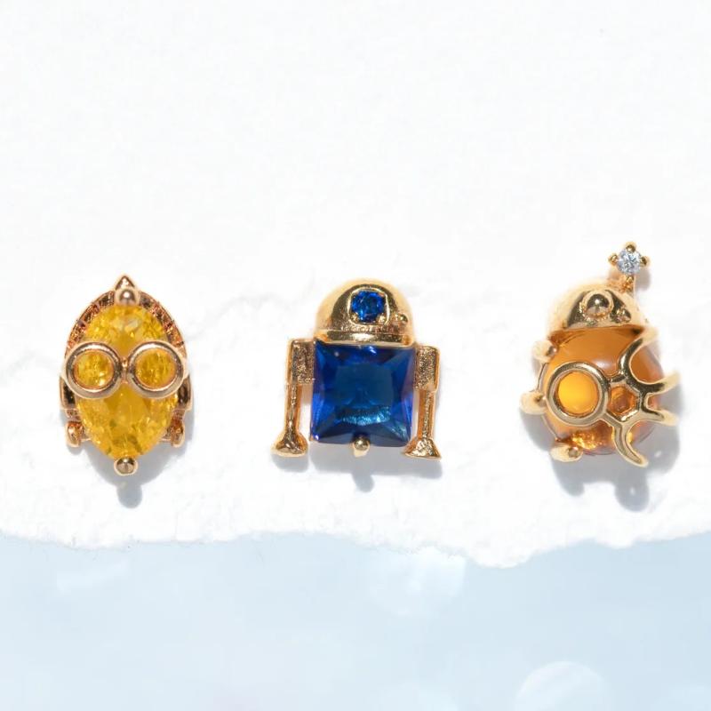 Zircon Space Irregularity ET Alien Stud Earrings Set