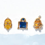 Zircon Space Irregularity ET Alien Stud Earrings Set