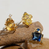 Zircon Space Irregularity ET Alien Stud Earrings Set