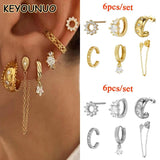 Silver Star Zircon Ear Cuffs - Party Jewelry