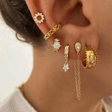 Silver Star Zircon Ear Cuffs - Party Jewelry